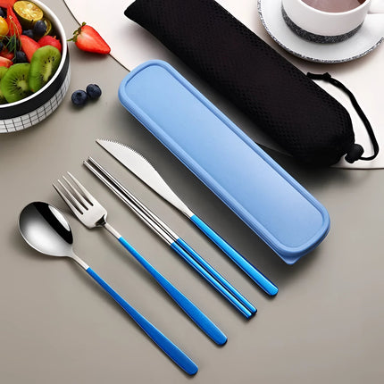 Eco-Friendly Travel Utensil Set with Protective Case | Portable Stainless Steel Flatware for On-the-Go Dining 3
