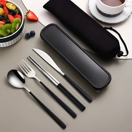 Eco-Friendly Travel Utensil Set with Protective Case | Portable Stainless Steel Flatware for On-the-Go Dining 5
