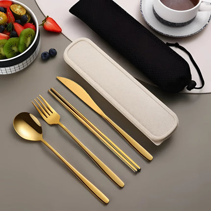 Eco-Friendly Travel Utensil Set with Protective Case | Portable Stainless Steel Flatware for On-the-Go Dining 6