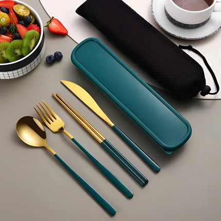 Eco-Friendly Travel Utensil Set with Protective Case | Portable Stainless Steel Flatware for On-the-Go Dining 8