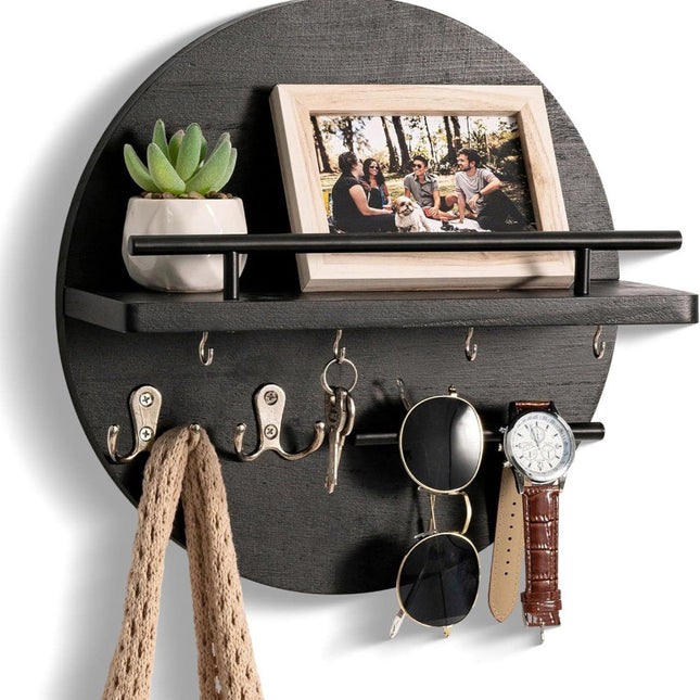 Eco-Friendly Wooden Key Holder | Stylish Wall Organizer with Hooks 1