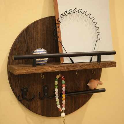 Eco-Friendly Wooden Key Holder | Stylish Wall Organizer with Hooks 2