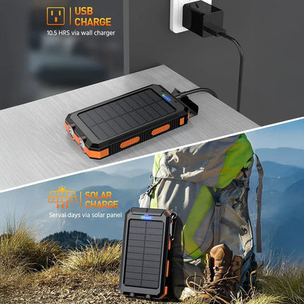 EcoCharge | 20000mAh Solar-Powered Battery Pack with LED Light | Portable Power Solution for Outdoor Adventures 3