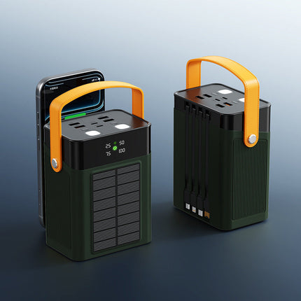 EcoCharge | Portable Solar Power Bank with Integrated Cable Management & Digital Display for On-the-Go Charging 3