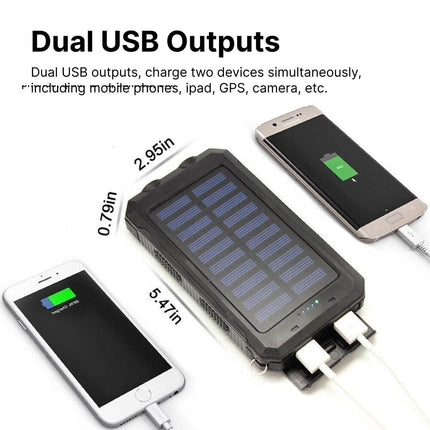 EcoCharge | Solar Power Bank with Dual USB Ports & LED Flashlight | 500000mAh Capacity for Outdoor Adventures 2