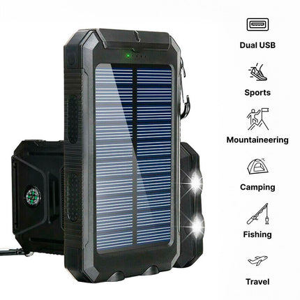 EcoCharge | Solar Power Bank with Dual USB Ports & LED Flashlight | 500000mAh Capacity for Outdoor Adventures 3
