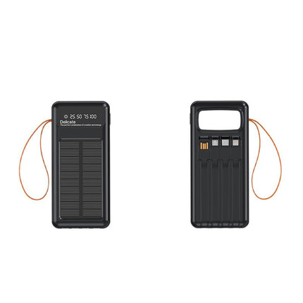 EcoCharge | Solar Power Bank with Integrated Cables & Digital Display | Portable Energy Solution for All Devices 1