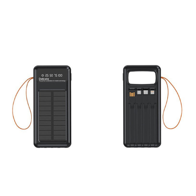 EcoCharge | Solar Power Bank with Integrated Cables & Digital Display | Portable Energy Solution for All Devices 1