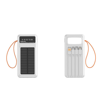 EcoCharge | Solar Power Bank with Integrated Cables & Digital Display | Portable Energy Solution for All Devices 2