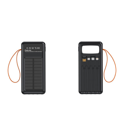 EcoCharge | Solar Power Bank with Integrated Cables & Digital Display | Portable Energy Solution for All Devices 5