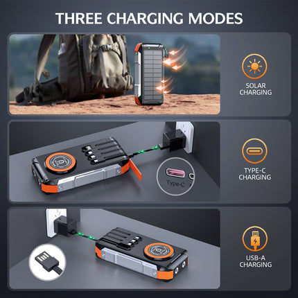 EcoCharge | Solar Power Bank with LED Light & Fast Charging | Portable Energy Solution for Outdoor Adventures 2
