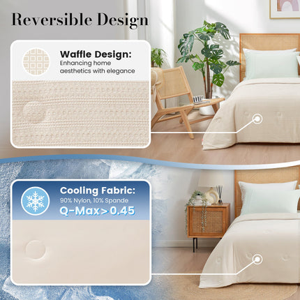 EcoCool Collection | Waffle Cooling Comforter with Sorona Fiber | Breathable Design for Hot Sleepers 3