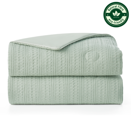 EcoCool Collection | Waffle Cooling Comforter with Sorona Fiber | Breathable Design for Hot Sleepers 9