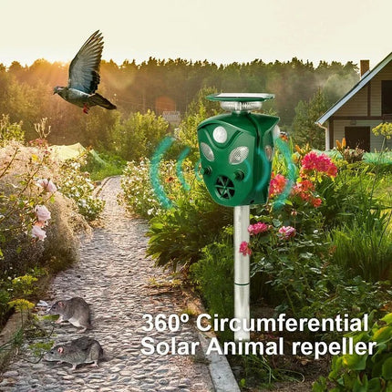 EcoGuard | Solar-Powered Animal Deterrent System with 360° Coverage | Effective Cat & Rat Repellent for Your Yard 5