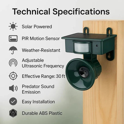 EcoGuard | Solar-Powered Animal Repeller with Motion Sensor & Custom Sounds | Durable Outdoor Device for Effective Animal Deterrence 2