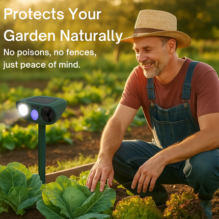 EcoGuard | Solar Powered Ultrasonic Rabbit Repeller with Flashing Lights | Effective Pest Control for Gardens 6