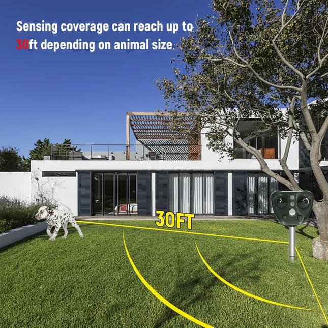 EcoGuard | Ultrasonic Bird Repeller with Solar Power & LED Lights | Humane Bird Deterrent for Gardens 1