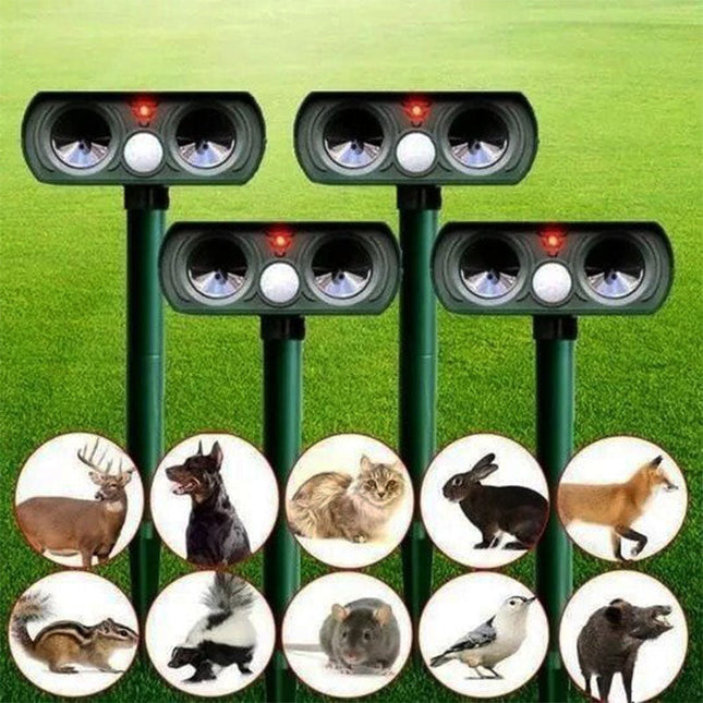 EcoGuard | Ultrasonic Cat, Squirrel & Rat Deterrent with Motion Sensor | Safe Solar-Powered Solution for Gardens and Yards 0