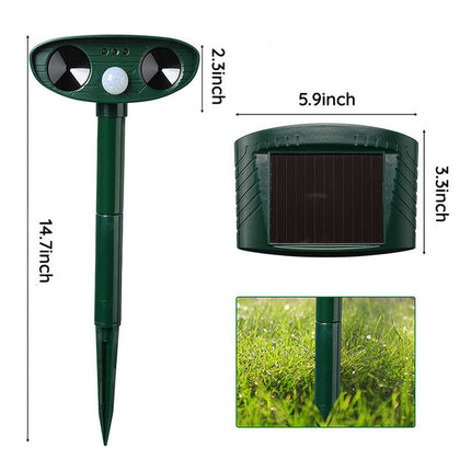 EcoGuard | Ultrasonic Cat, Squirrel & Rat Deterrent with Motion Sensor | Safe Solar-Powered Solution for Gardens and Yards 1