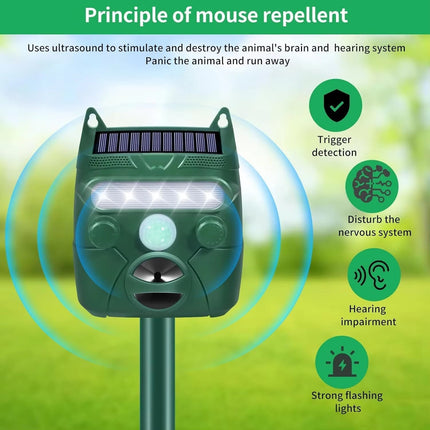 EcoGuard | Ultrasonic Cat & Bird Deterrent with Solar Power | Humane Pest Control for Gardens 2