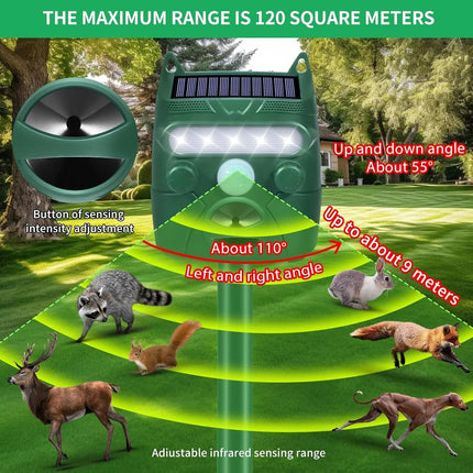 EcoGuard | Ultrasonic Cat & Bird Deterrent with Solar Power | Humane Pest Control for Gardens 6