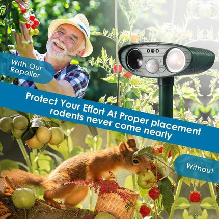 EcoGuard | Ultrasonic Chipmunk Repeller with Solar Power & Motion Sensor | 2425 sq ft Coverage for Safe Pest Control 3