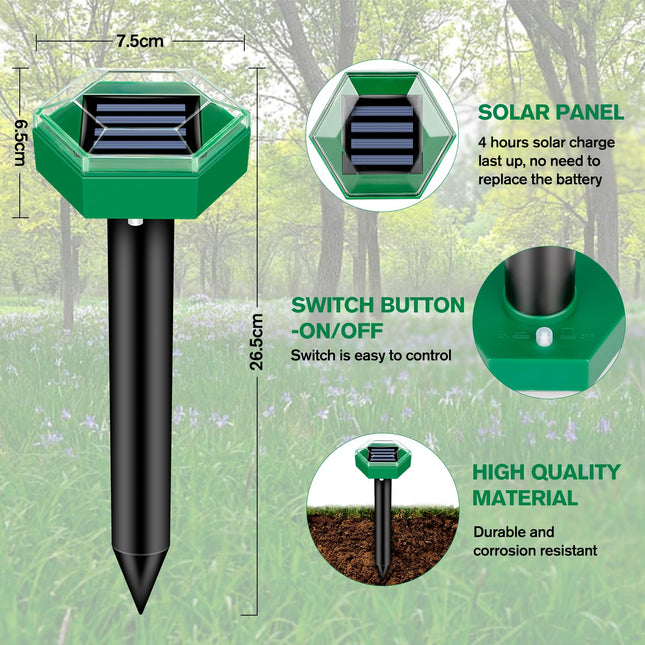 EcoGuard | Ultrasonic Pest Repellent with Solar Power & Extended Coverage | Humane Solution for Garden Protection 1