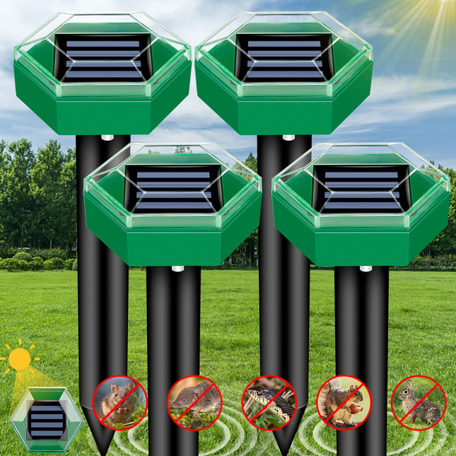 EcoGuard | Ultrasonic Pest Repeller with Solar Power & Waterproof Design | Humane Solution for Moles and Rodents 0