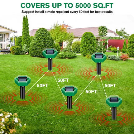 EcoGuard | Ultrasonic Pest Repeller with Solar Power & Waterproof Design | Humane Solution for Moles and Rodents 4