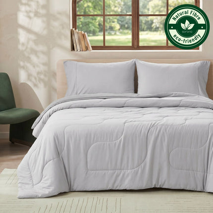 Eco Comfort | Natural Fiber Cooling Comforter with Ultra Breathability | Lightweight Design for Hot Sleepers 0