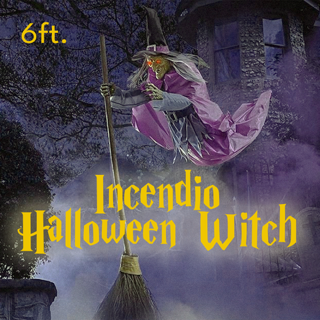 Eerie Halloween Decoration | 6-Foot Flying Witch with Realistic Floating Effect | Easy Outdoor Setup for Spooky Ambiance 1