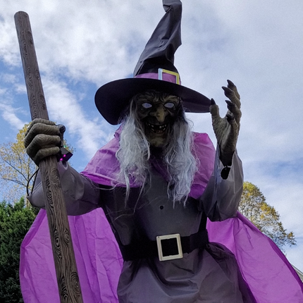 Eerie Halloween Decoration | 6-Foot Flying Witch with Realistic Floating Effect | Easy Outdoor Setup for Spooky Ambiance 3