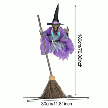 Eerie Halloween Decoration | 6-Foot Flying Witch with Realistic Floating Effect | Easy Outdoor Setup for Spooky Ambiance 5