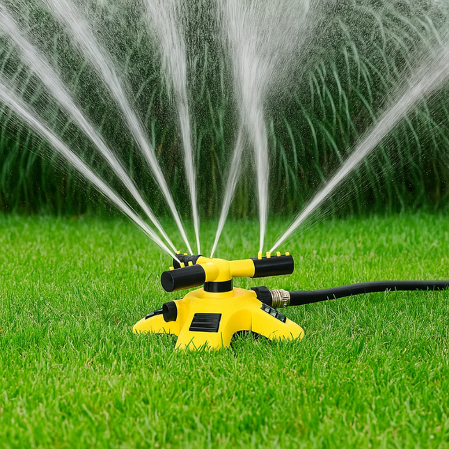 Efficient Lawn Sprinkler System | 360° Rotating Design with Multi-Angle Nozzles for Even Water Coverage 0