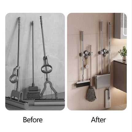 Efficient Storage Solutions | Heavy Duty Mop and Broom Holder with Powerful Suction Cups | Space-Saving Organizer for Clutter-Free Living 5
