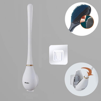 Efficient Wall-Mounted Toilet Brush with Flexible Head & Quick-Dry Holder for Hygienic Cleaning 3