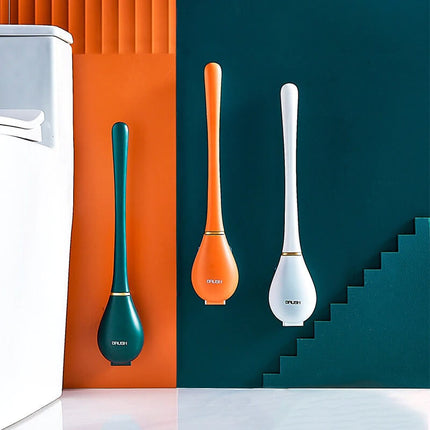 Efficient Wall-Mounted Toilet Brush with Flexible Head & Quick-Dry Holder for Hygienic Cleaning 4
