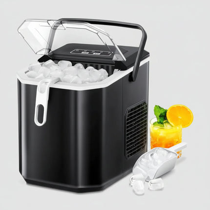 Effortless Ice Maker | Portable Countertop Ice Machine with Self-Cleaning Feature | Ideal for Home and Outdoor Use 0