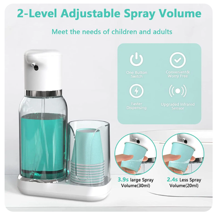 Effortless Mouthwash Dispenser | Hands-Free Design with Adjustable Volume for Hygienic Oral Care 4