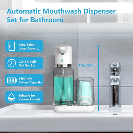 Effortless Mouthwash Dispenser | Hands-Free Design with Adjustable Volume for Hygienic Oral Care 5
