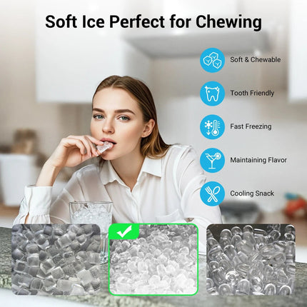 Effortless Nugget Ice Maker | Self-Cleaning Countertop Machine for Soft Chewable Ice 3