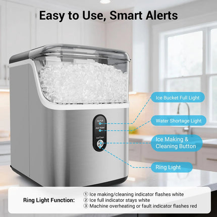Effortless Nugget Ice Maker | Self-Cleaning Countertop Machine for Soft Chewable Ice 4