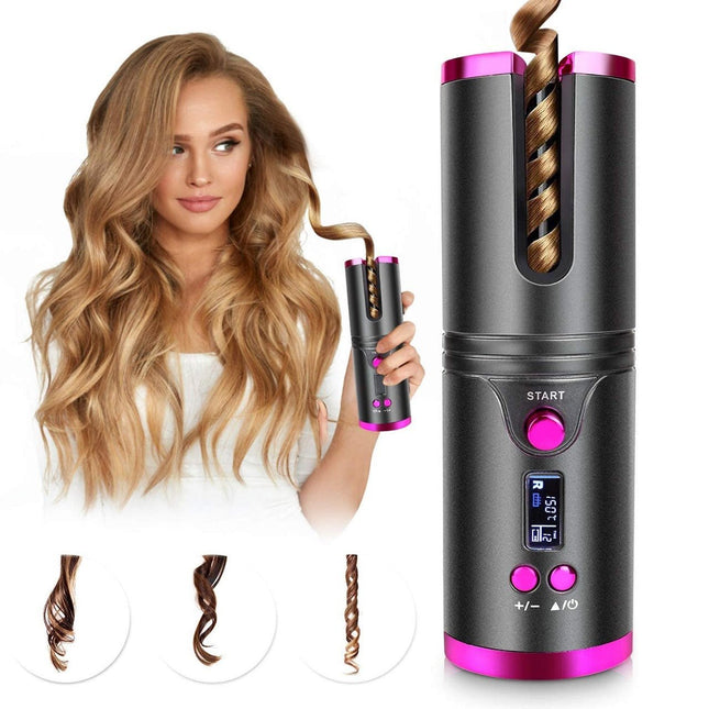Effortless Style | Cordless Automatic Hair Curler with Adjustable Heat | Portable Design for Quick Touch-Ups 1