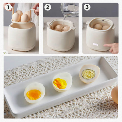 Electric Egg Cooker for Hard Boiled Eggs, Soft Boiled Egg Maker with 3 Cooking Levels