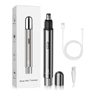 Electric Nose Hair Trimmer, Rechargeable Ear and Nose Hair Trimmer, Eyebrow Trimmer with Dual Blade and Detachable Head