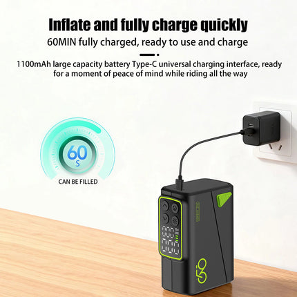 Electric Bike Pump Portable | Fast-Charging & Dual Display | Compact Design for On-the-Go Inflation 4