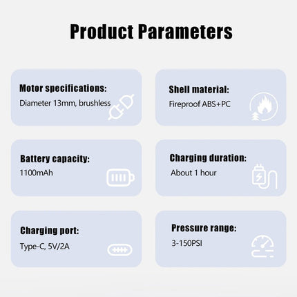 Electric Bike Pump Portable | Fast-Charging & Dual Display | Compact Design for On-the-Go Inflation 5