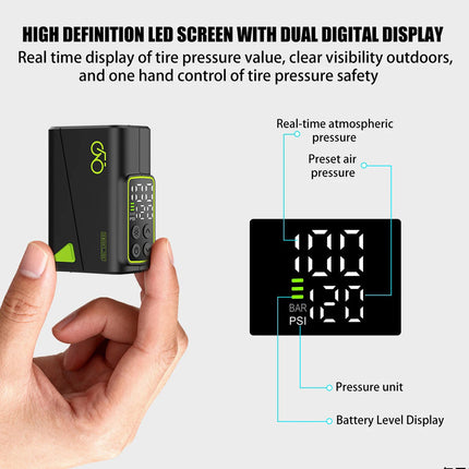 Electric Bike Pump Portable | Fast-Charging & Dual Display | Compact Design for On-the-Go Inflation 7
