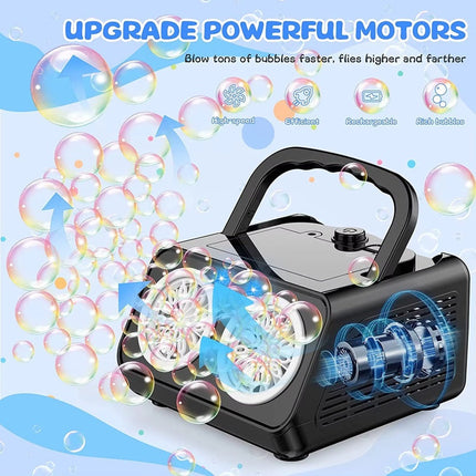 Electric Bubble Machine | 20,000+ Bubbles Per Minute with Dual Fans | Portable Fun for All Occasions 1