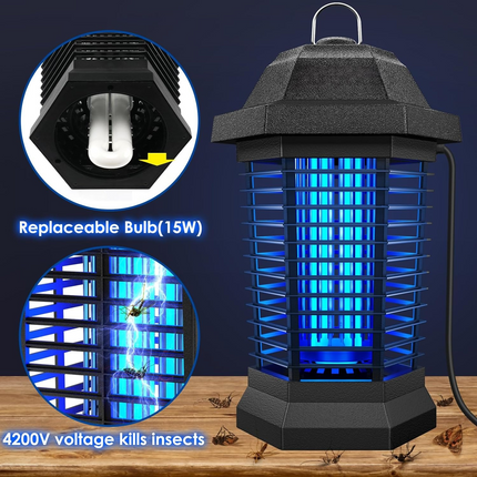 Electric Bug Zapper | High-Voltage Insect Killer with Wide Coverage | Non-Toxic Solution for Home Protection 2